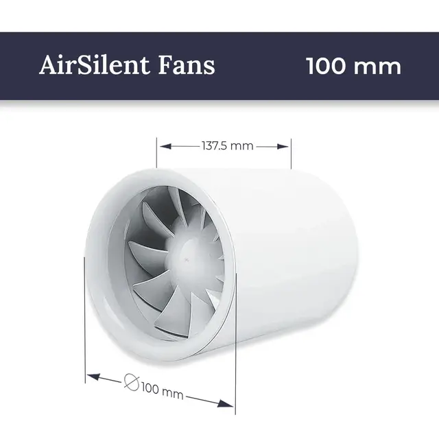 EDPLIT DAuct exhaust fan Vents Quietline 100 Вентилятор витяжний канал - Image 2