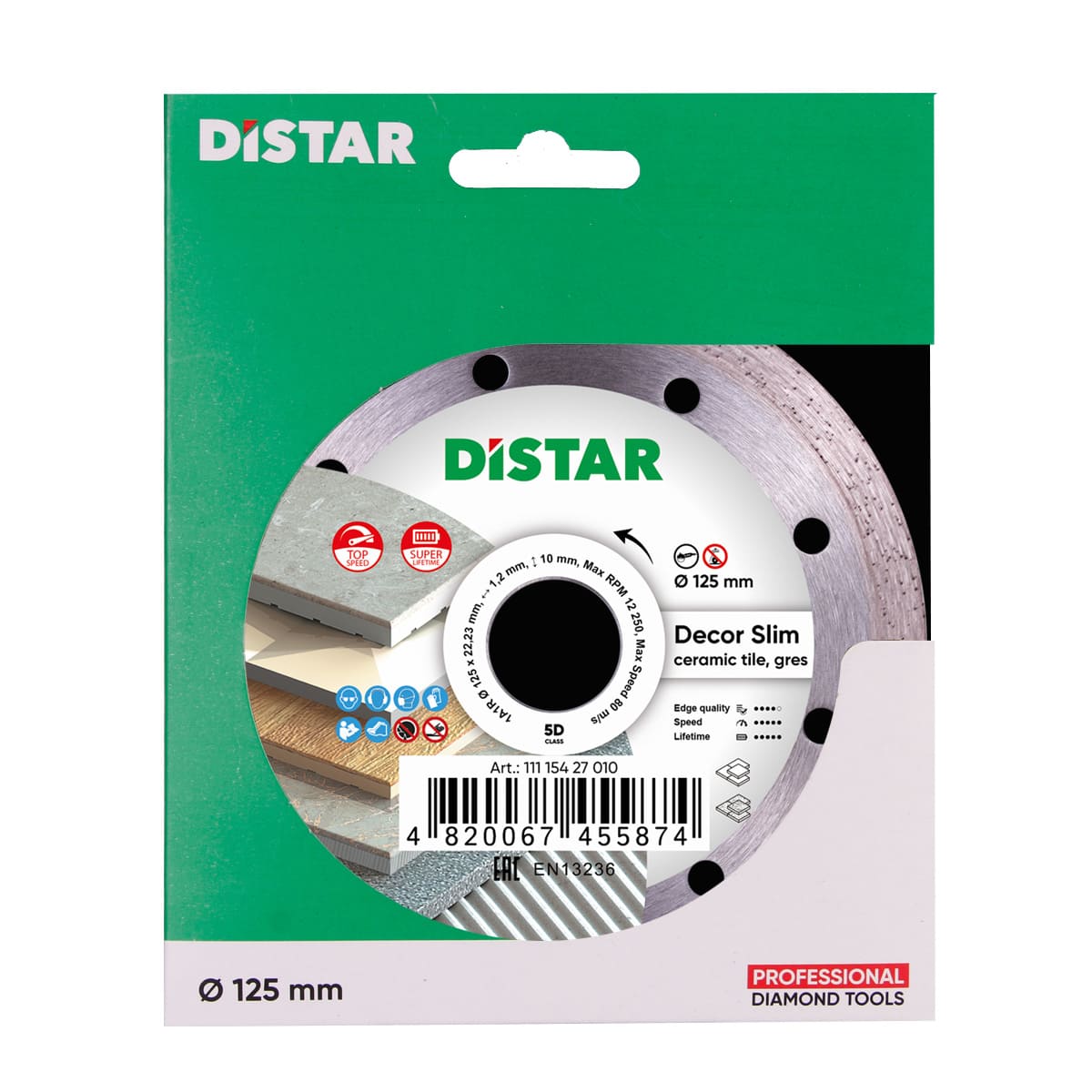 Круг алмазний вiдрiзний DISTAR 1A1R 125 Decor Slim - Image 2
