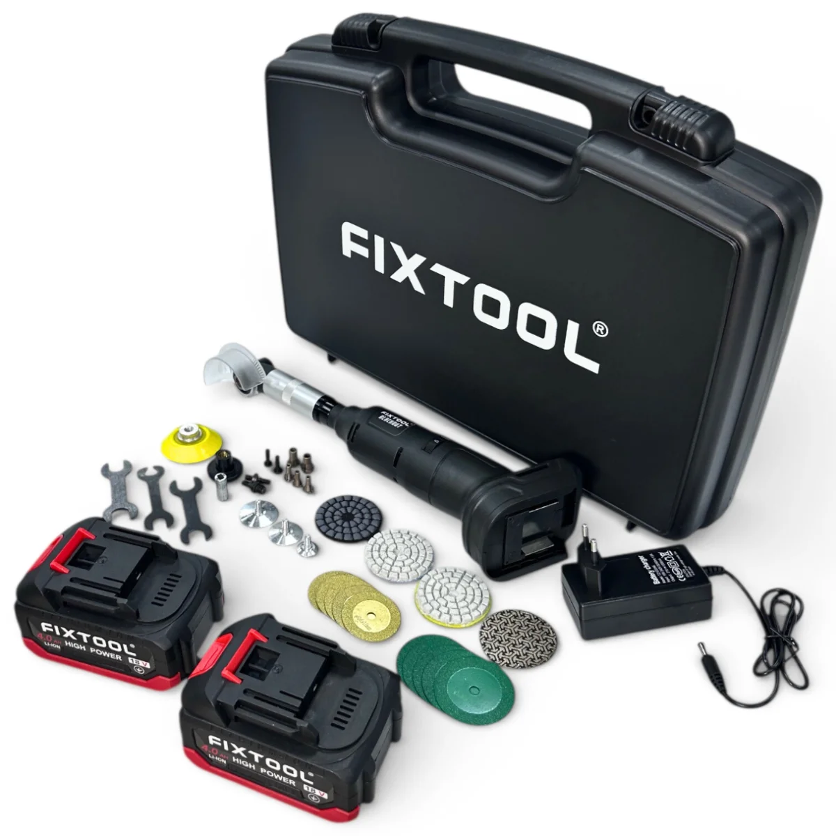 Кутова акумуляторна шліфувальна машина гравер FIXTOOL Pomogator BLACKOUT з 2 АКБ 4A 18V - Image 3